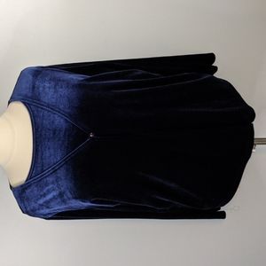 Notations Woman Blue Velvet Twofer Blouse